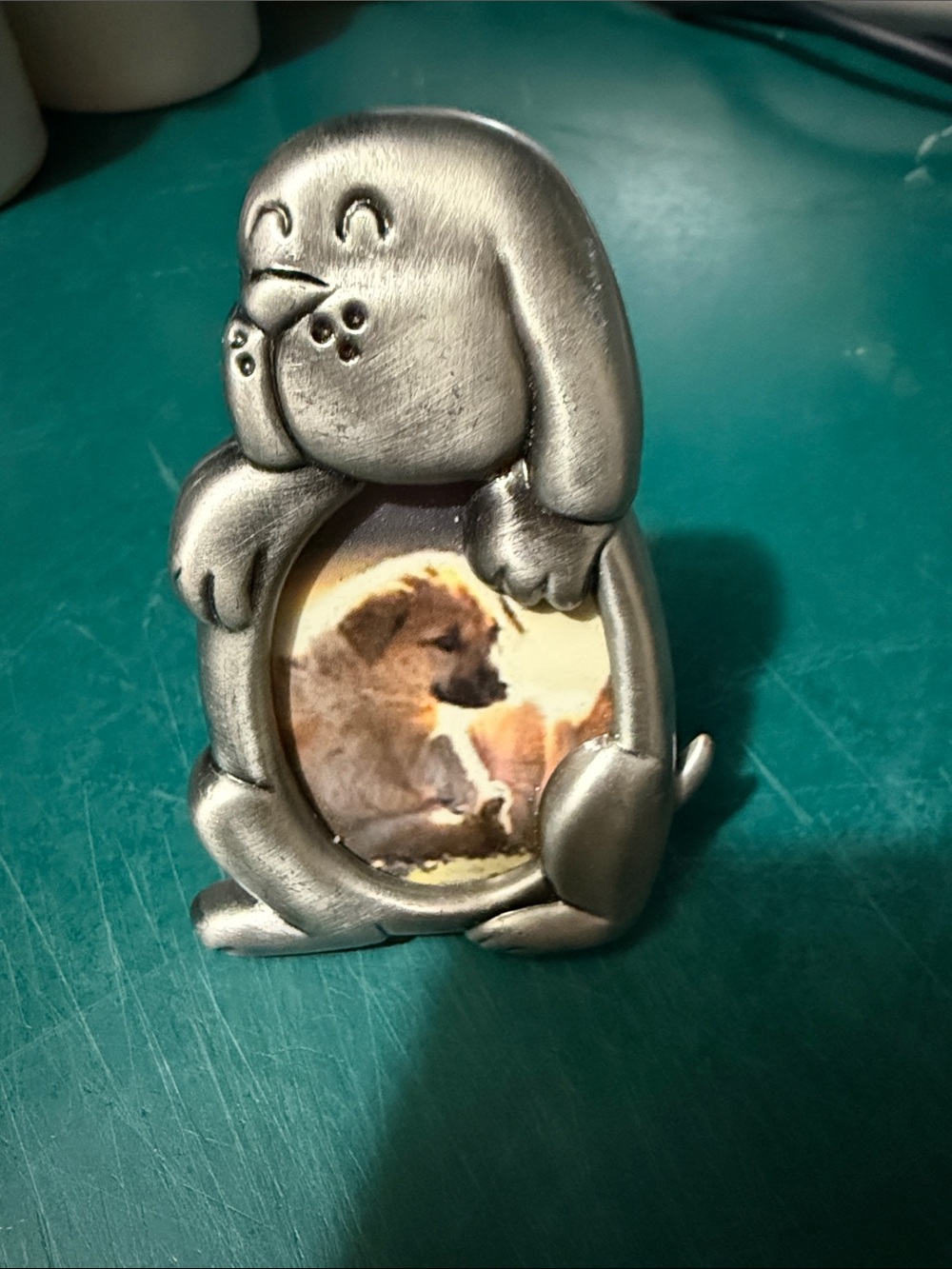 Silver Puppy Photo Frame for Small Pets - Decorative Pet Memory Frame